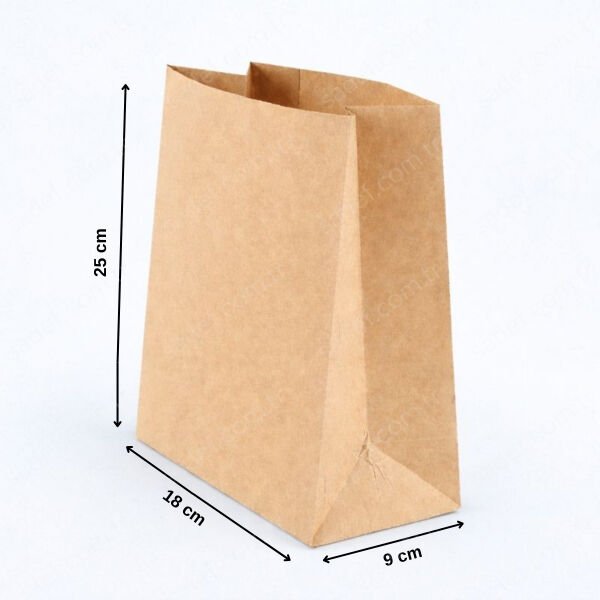 SAPSIZ KRAFT KAĞIT TORBA 18X25X9 CM 1200 ADET