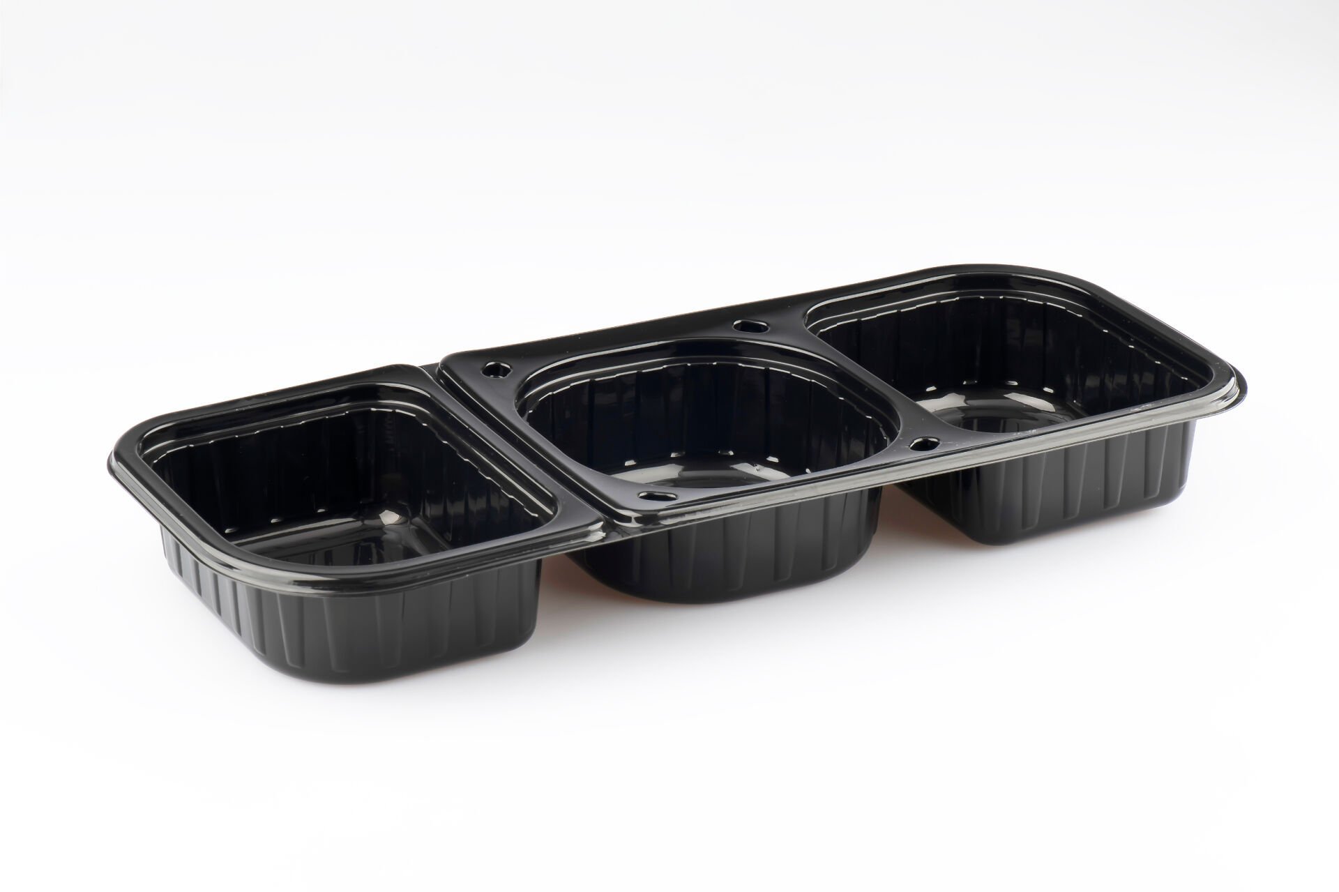 LPP-860 LİMERA PP 3 BÖLMELİ YEMEK KABI - KAPAK & SİYAH GÖVDE 61 GR 100 ADET