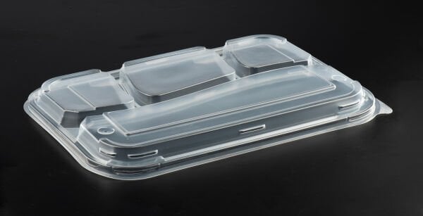 LPP-865 LİMERA PP 4 BÖLMELİ KEBAP KABI - KAPAK & SİYAH GÖVDE 54 GR 100 ADET