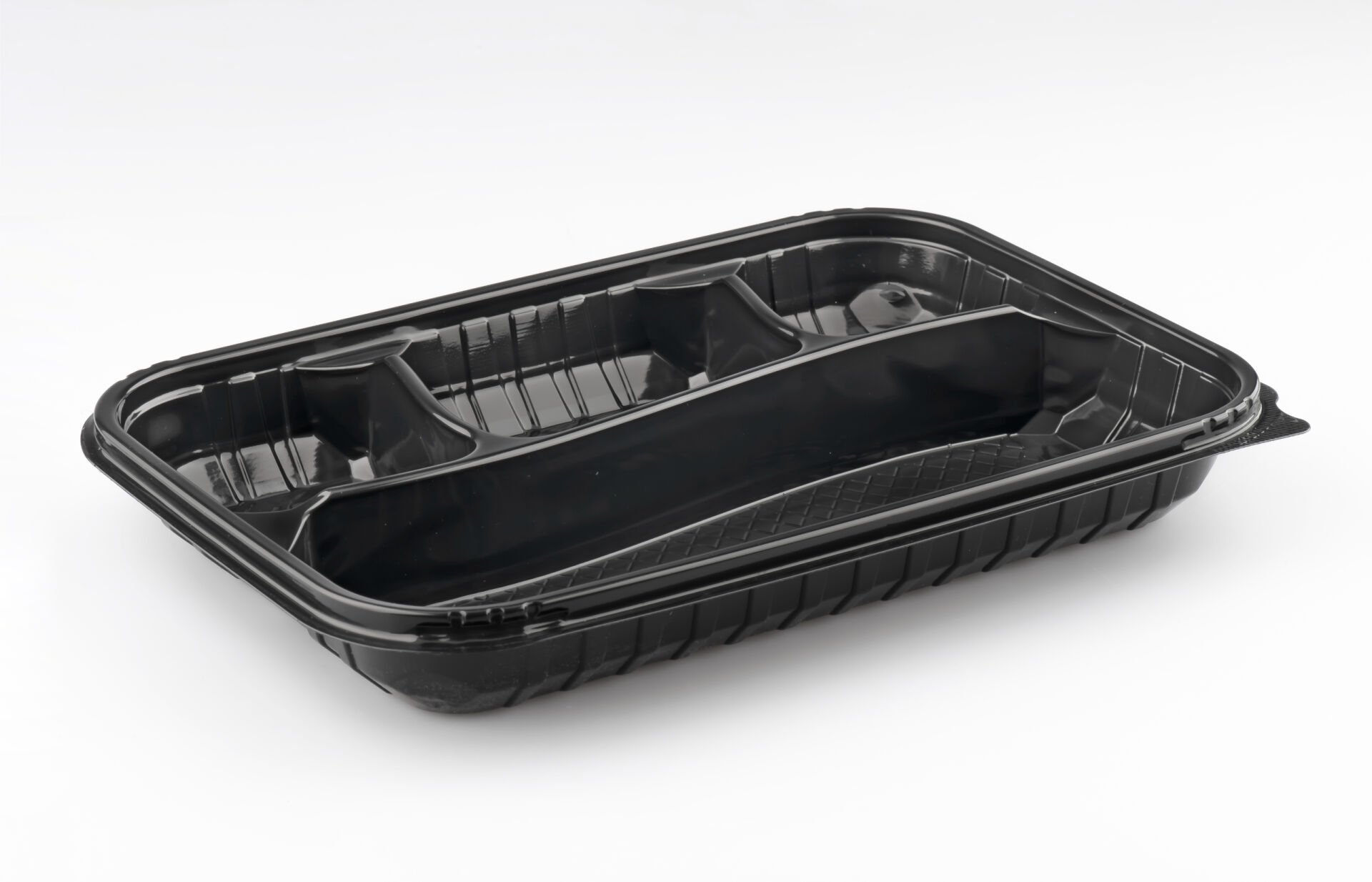 LPP-865 LİMERA PP 4 BÖLMELİ KEBAP KABI - KAPAK & SİYAH GÖVDE 54 GR 100 ADET