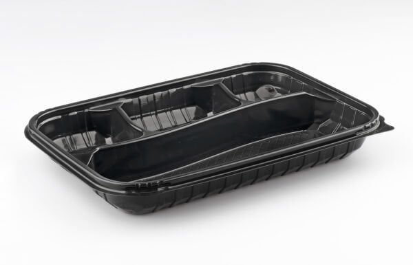 LPP-865 LİMERA PP 4 BÖLMELİ KEBAP KABI - KAPAK & SİYAH GÖVDE 54 GR 100 ADET