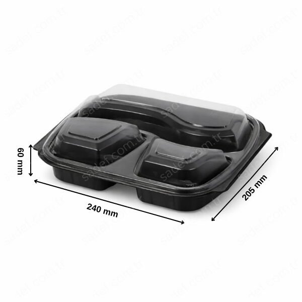 FT294+FT295 TAKIM ÜÇ BÖLMELİ MICROWAVE GÖVDE + KAPAK FOLYOTERM 200 ADET