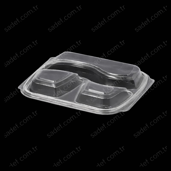 FT294+FT295 3 BÖLMELİ PP GIDA KABI+KAPAK FOLYOTERM 37 GR 200 ADET