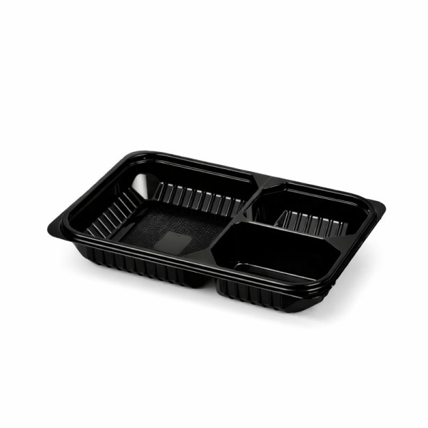 FT290 FOLYOTERM 3 BÖLMELİ YEMEK KABI GÖVDE SİYAH 400 ADET