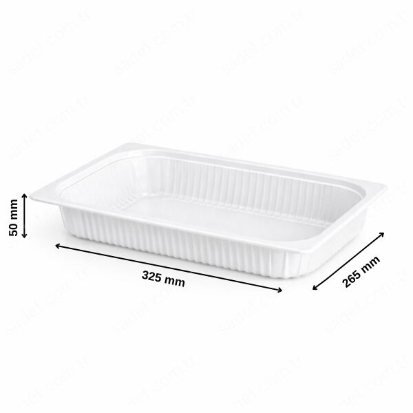 H:50 FT340 325X265 PP ÜST FİLM YAPIŞTIRMALI KAP FOLYOTERM 57 GR  -18 DONUK  BEYAZ 220 ADET