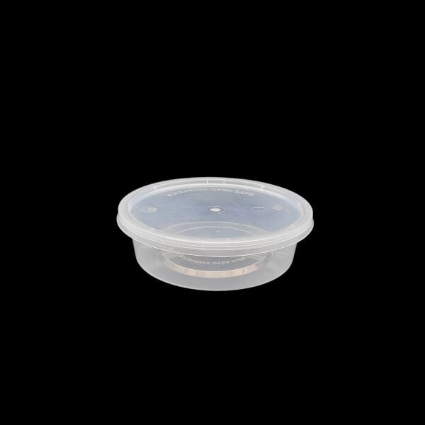 ŞEFFAF 250 CC ( 8 OZ ) YUVARLAK MİKRODALGA IML 14 GR KAP + KAPAK 500 ADET