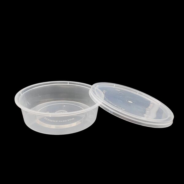 ŞEFFAF 250 CC ( 8 OZ ) YUVARLAK MİKRODALGA IML 14 GR KAP + KAPAK 500 ADET