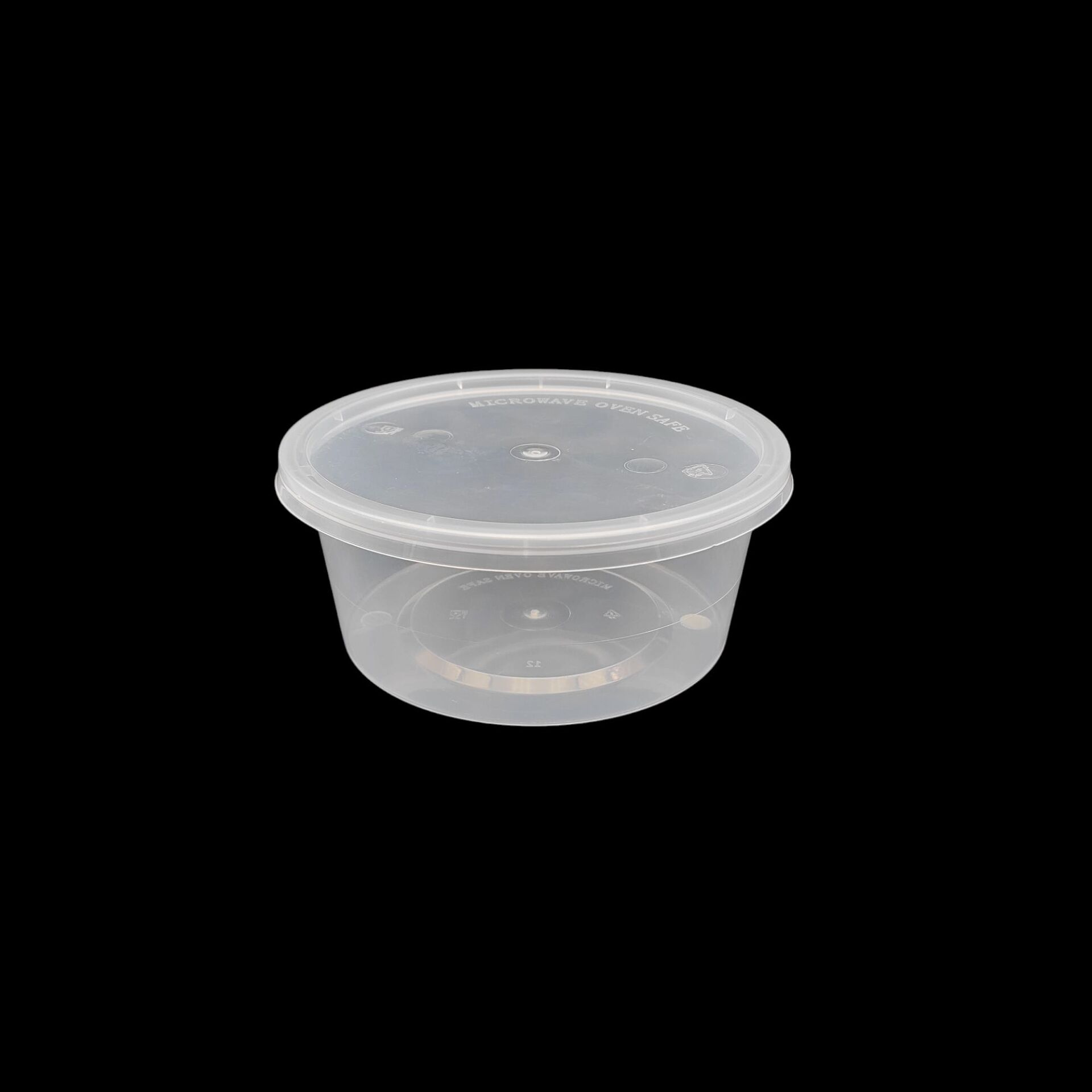 ŞEFFAF 350 CC ( 12 OZ ) YUVARLAK MİKRODALGA IML 15,50 GR KAP + KAPAK 500 ADET