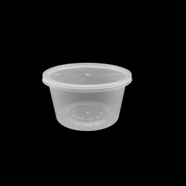 ŞEFFAF 500 CC ( 16 OZ ) YUVARLAK MİKRODALGA IML 18,50 GR KAP + KAPAK 500 ADET