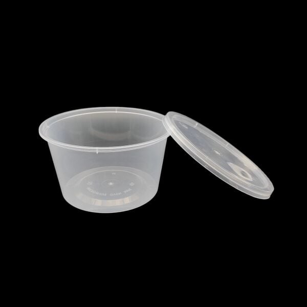 ŞEFFAF 500 CC ( 16 OZ ) YUVARLAK MİKRODALGA IML 18,50 GR KAP + KAPAK 500 ADET