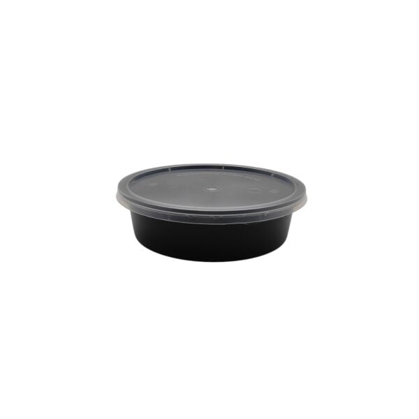 250 CC ( 8 OZ ) YUVARLAK MİKRODALGA IML SİYAH 14 GR KAP + KAPAK 500 ADET