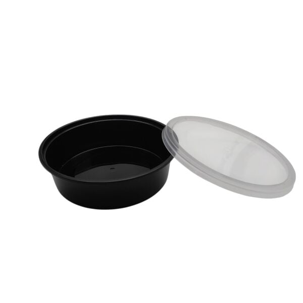 250 CC ( 8 OZ ) YUVARLAK MİKRODALGA IML SİYAH 14 GR KAP + KAPAK 500 ADET