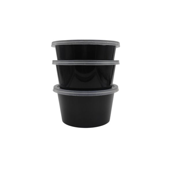 350 CC ( 12 OZ ) YUVARLAK MİKRODALGA IML SİYAH 15,50 GR KAP + KAPAK 500 ADET