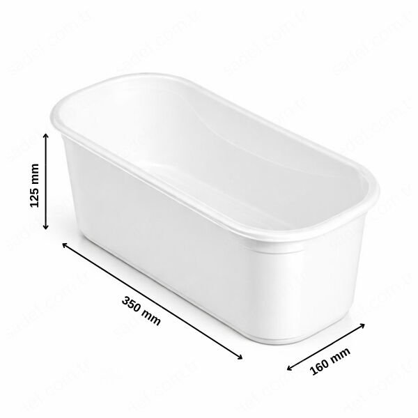 FT 600 350*160*125 5 LT DONDURMA KÜVET PS 108 GR BEYAZ FOLYOTERM 120 ADET