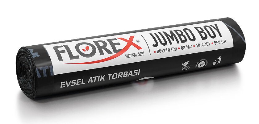 533 EVSEL ATIK BASKILI JUMBO ÇÖP POŞET 550 GR 10X20 AD 11 KG