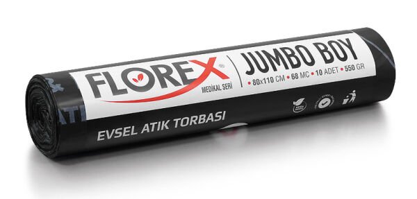 533 EVSEL ATIK BASKILI JUMBO ÇÖP POŞET 550 GR 10X20 AD 11 KG