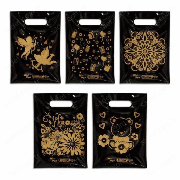 SİYAH 22X33 BASKILI EL GEÇME 100 AD X 50 PKT