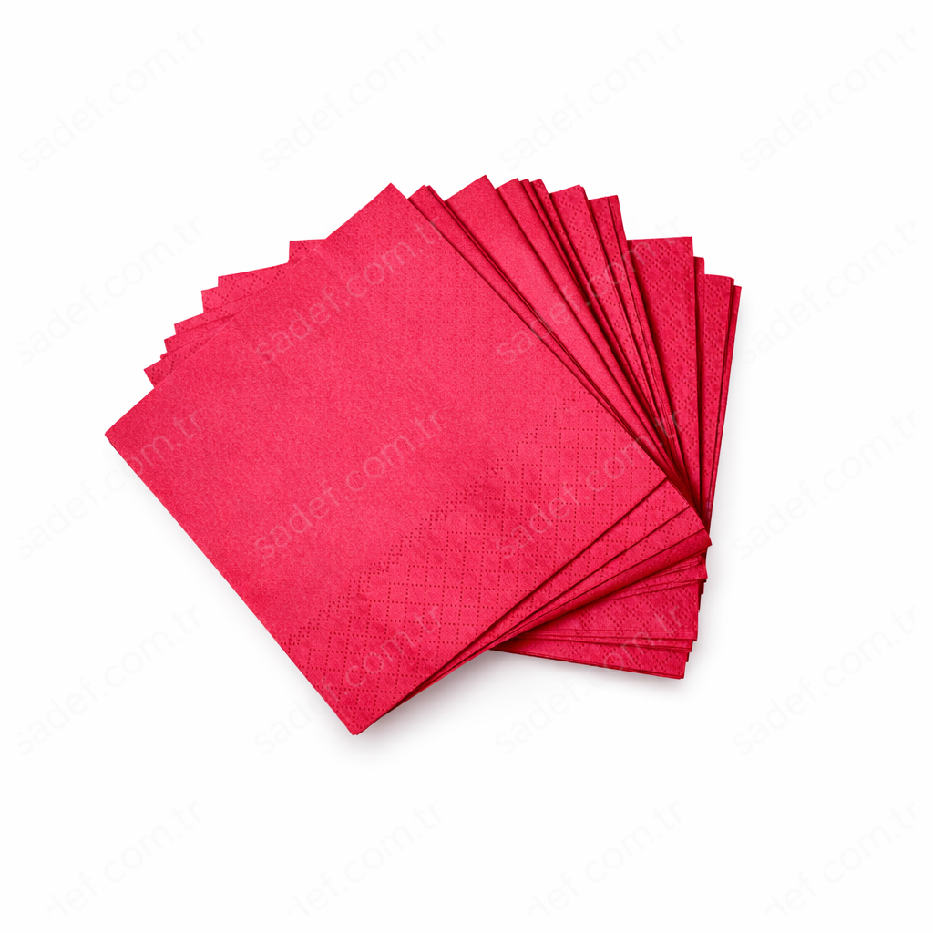 RENKLİ 33X33 KARE PEÇETE KIRMIZI 50 ADET X 24 PAKET