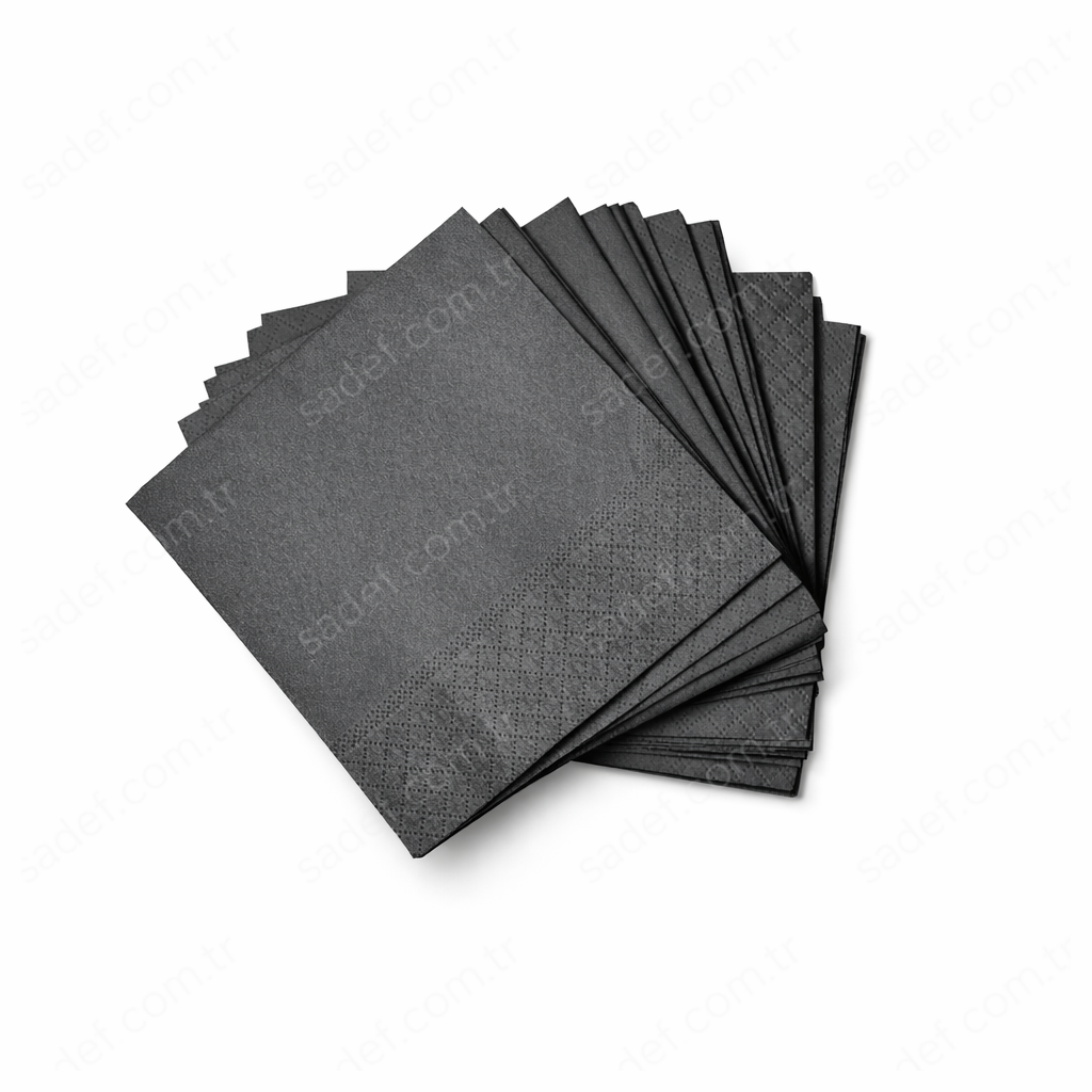 RENKLİ 33X33 KARE PEÇETE SİYAH 50 ADET X 24 PAKET