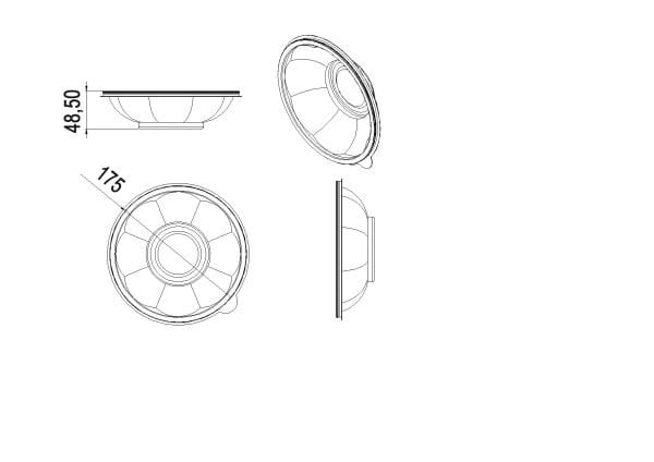 L-305-S LİMERA SALATA KASE 500 CC SİYAH 15 GR 600 ADET