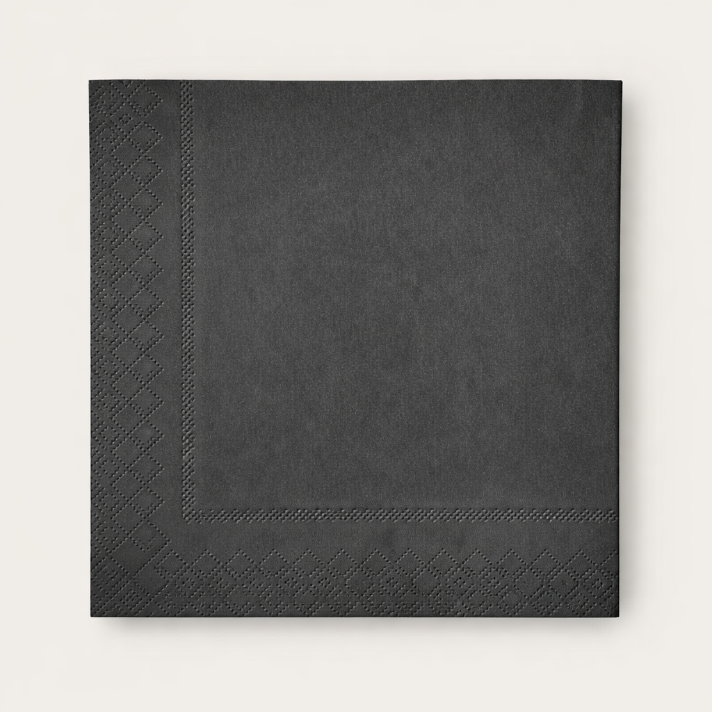 RENKLİ 33X33 KARE PEÇETE 20 AD SİYAH