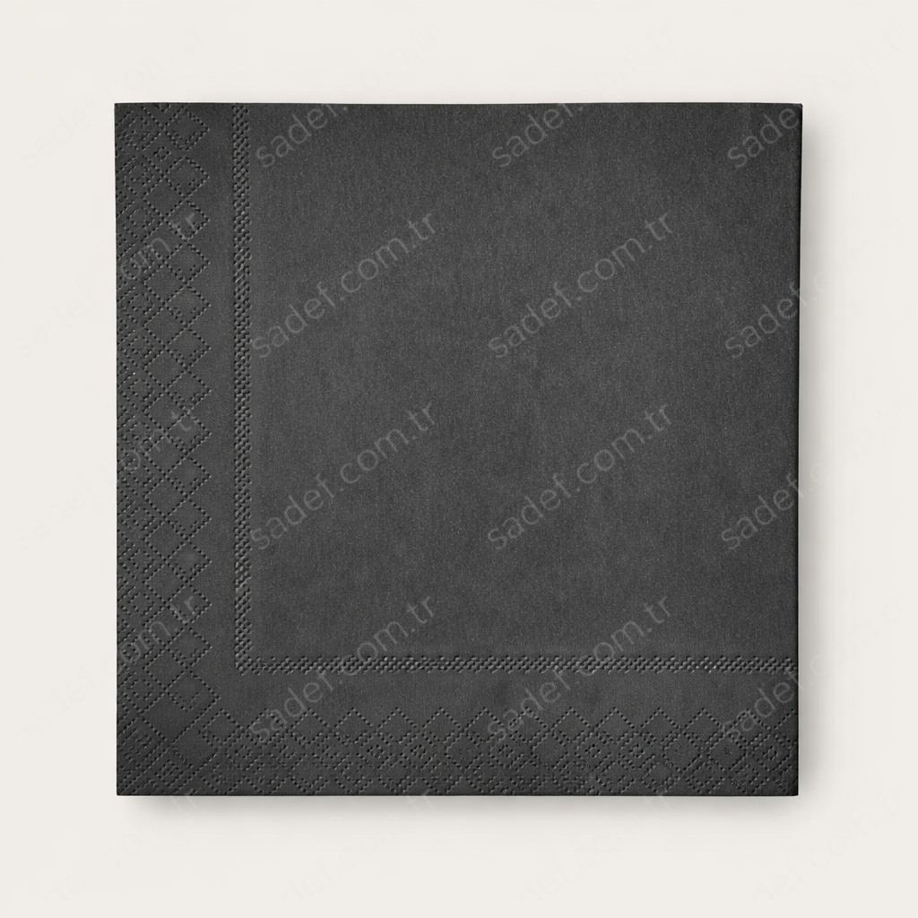 RENKLİ 33X33 KARE PEÇETE 20 AD SİYAH