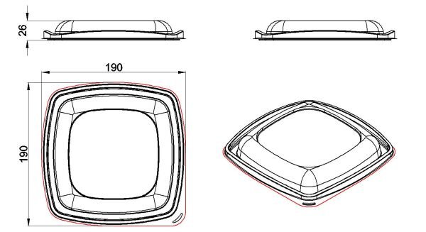 L-325 LİMERA KARE SALATA KAPAK 18,4 GR 300 ADET