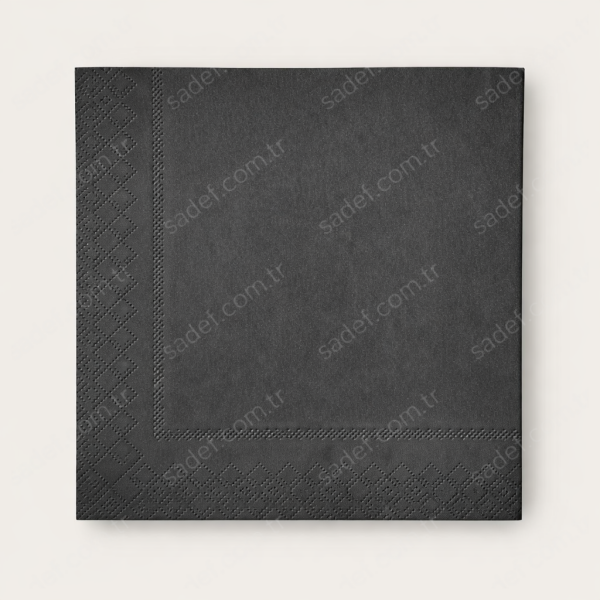 RENKLİ 33X33 KARE PEÇETE 20 AD SİYAH X 25 PAKET