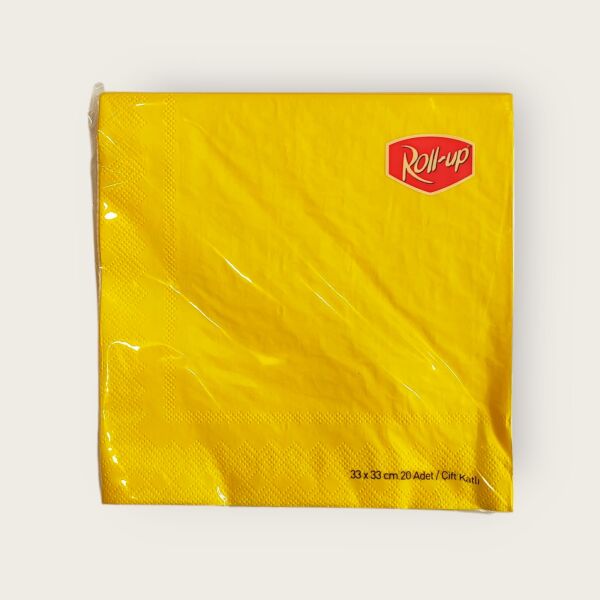 RENKLİ 33X33 KARE PEÇETE 20 ADET SARI