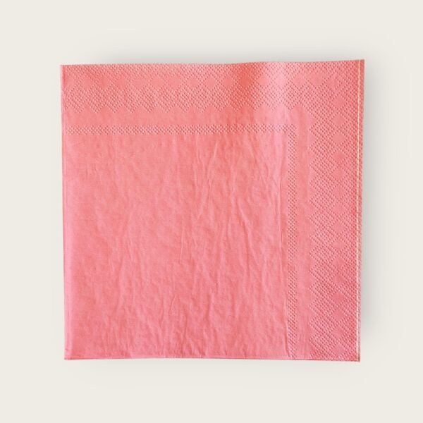 RENKLİ 33X33 KARE PEÇETE 20 AD PEMBE