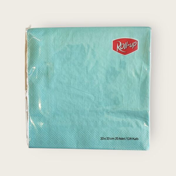 RENKLİ 33X33 KARE PEÇETE 20 AD MAVİ