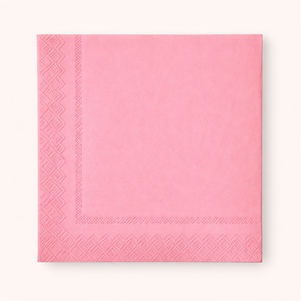 RENKLİ 33X33 KARE PEÇETE 20 AD PEMBE