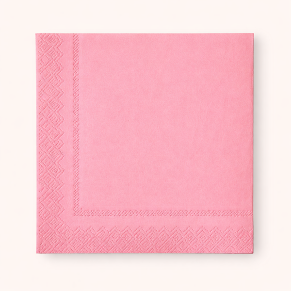 RENKLİ 33X33 KARE PEÇETE 20 AD PEMBE