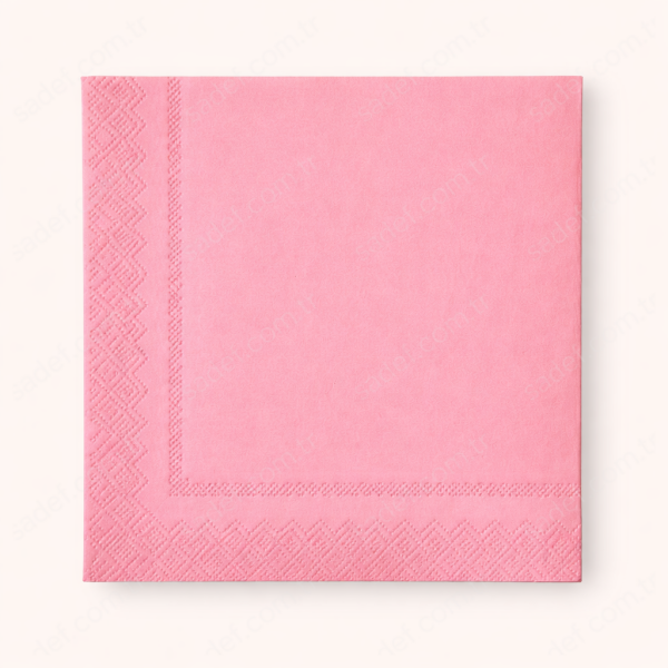 RENKLİ 33X33 KARE PEÇETE 20 AD PEMBE