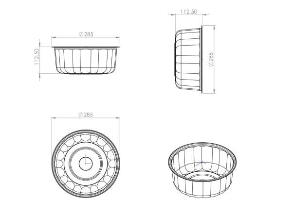 L-420 LİMERA OVAL KENARLI PASTA KAPAĞI - Ø29 (BÜYÜK) 63 GR 200 ADET