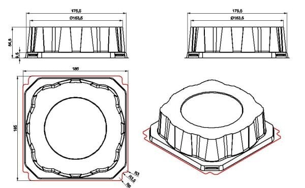 L-431 LİMERA PASTA KAPAK 185X185 22,2 GR 300 ADET