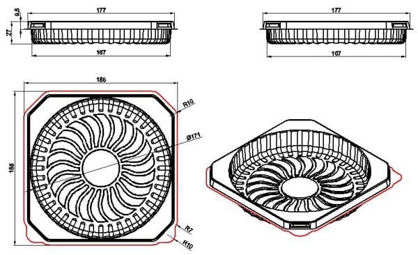 L-435 LİMERA PASTA SİYAH GÖVDE 185X185 18,5 GR 300 ADET