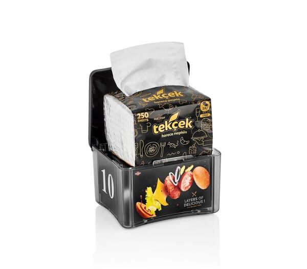 RULOPAK TEKÇEK REKLAMLI PEÇETE DİSPENSERİ (SİYAH)