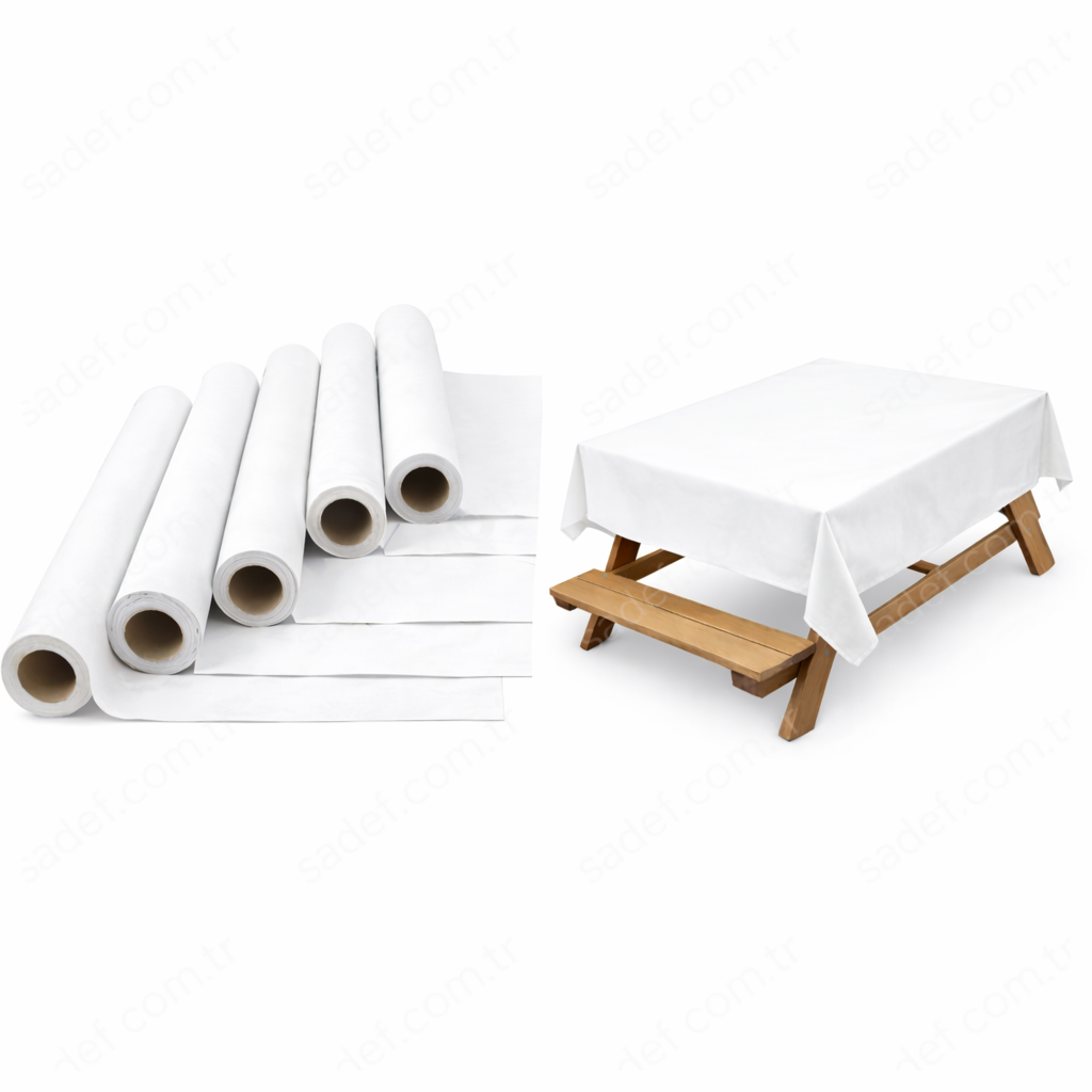 BEYAZ YEMEK MASA ÖRTÜSÜ 100 CMX150 CM 24 METRE 16 YAPRAK X 20 ADET