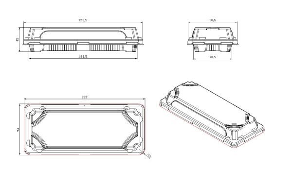 L-ST2 LİMERA SUŞİ ( ORTA 218X90 MM ) GÖVDE + KAPAK 18,6 GR 400 ADET