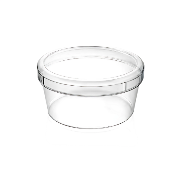 MAY500 HARMONY 250 CC KRİSTAL YUVARLAK KAPAKLI KUTU ŞEFFAF 400 ADET