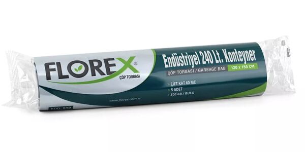 510 END 240 LT KONTEYNER ÇÖP POŞET 500 GR 5X20 AD 10 KG 60 MC SİYAH