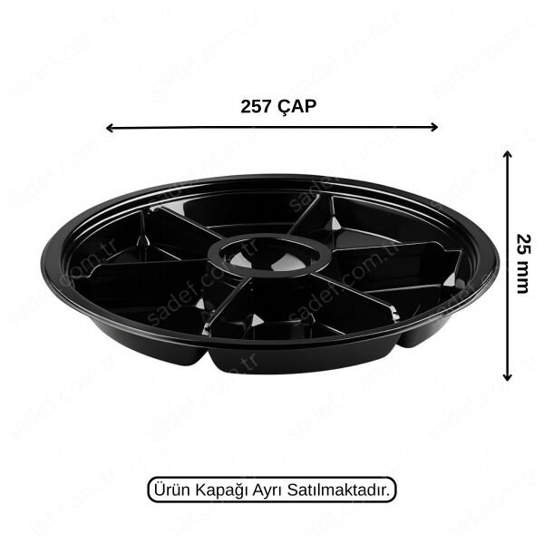 L-451-S LİMERA YUVARLAK 7 BÖLMELİ KAP SİYAH H2 400 ADET