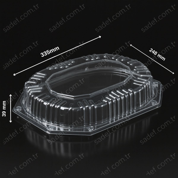 L-464 LİMERA SERVİS KABI 32*24 - KAPAK ŞEFFAF 56 GR 100 ADET