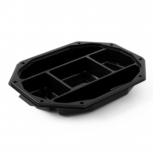 L-466 LİMERA SERVİS KABI 32*24 - SİYAH GÖVDE - 5 BÖLMELİ 56 GR 100 ADET