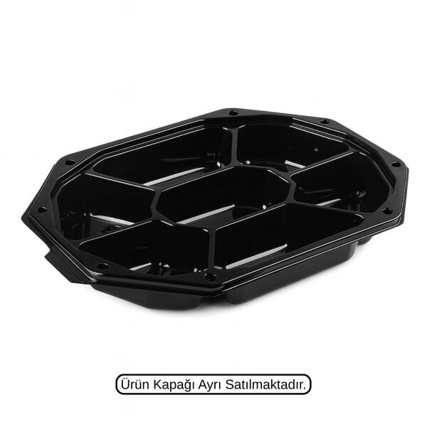 L-467 LİMERA SERVİS KABI 32*24 - SİYAH GÖVDE - 7 BÖLMELİ 56 GR 100 ADET