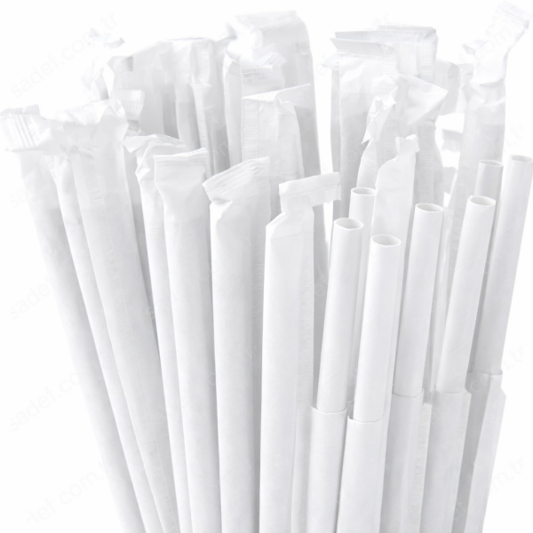 SARGILI KAĞIT PİPET 8 MMX240 MM 100 AD BEYAZ X 40 PAKET