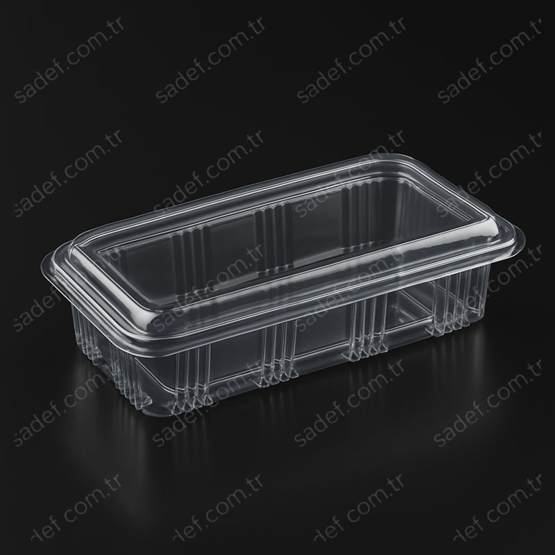 L-091 LİMERA PET KAPAKLI DİKDÖRTGEN KURABİYE KABI 400 ML 21 GR 400 ADET