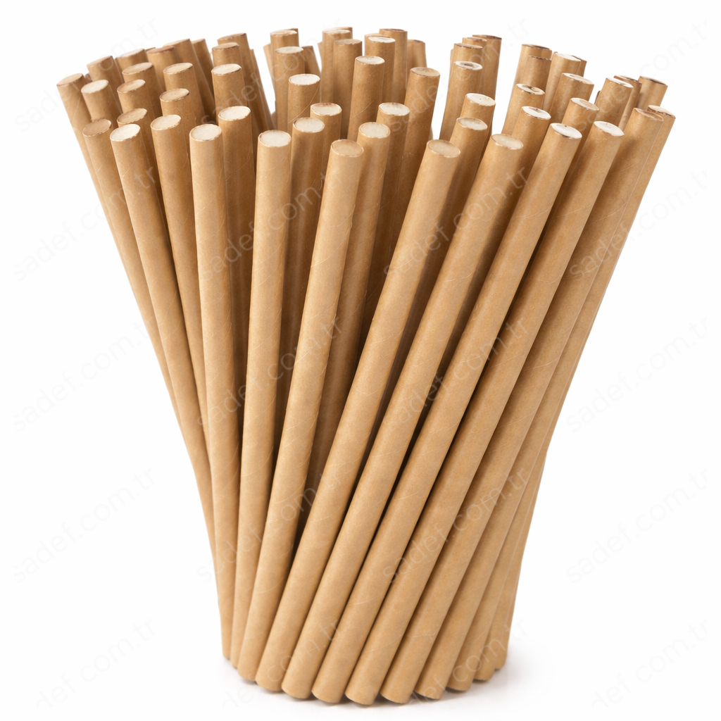 SARGILI KAĞIT PİPET 8 MMX240 MM 100 AD KRAFT X 40 PAKET