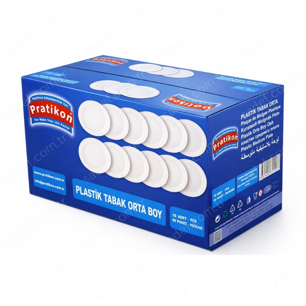 10 LU 17 CM ORTA BOY PLASTİK TABAK X 50 PAKET